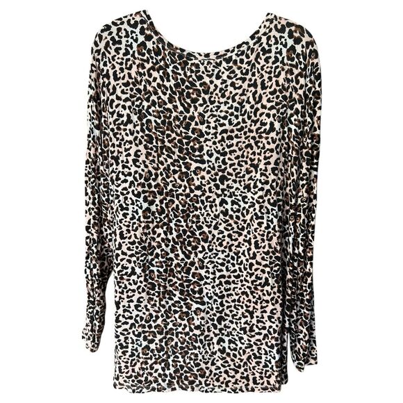 Maurice's 24/7 Leopard Long Sleeve Tee Shirt Sz XXL Animal Print - Picture 8 of 12